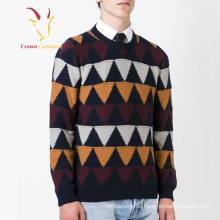 Männer bunte Intasia Custom gestrickte Kaschmirpullover